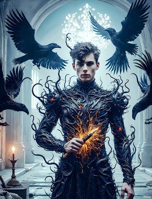 Male magic and myth: dragons, mages, elves, and sorcery. Cinematic UHD art.