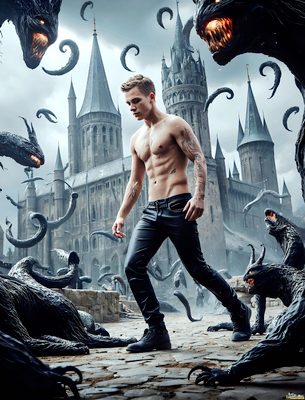 Male magic and myth: dragons, mages, elves, and sorcery. Cinematic UHD art.