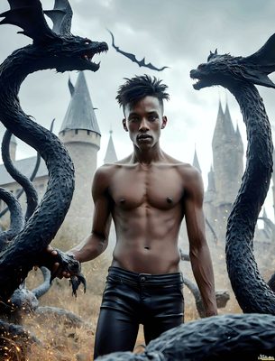 Male magic and myth: dragons, mages, elves, and sorcery. Cinematic UHD art.