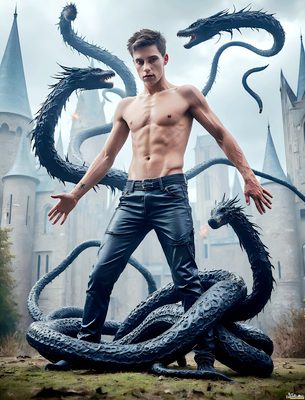 Male magic and myth: dragons, mages, elves, and sorcery. Cinematic UHD art.