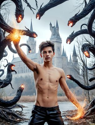 Male magic and myth: dragons, mages, elves, and sorcery. Cinematic UHD art.
