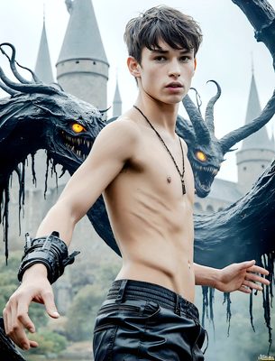Male magic and myth: dragons, mages, elves, and sorcery. Cinematic UHD art.