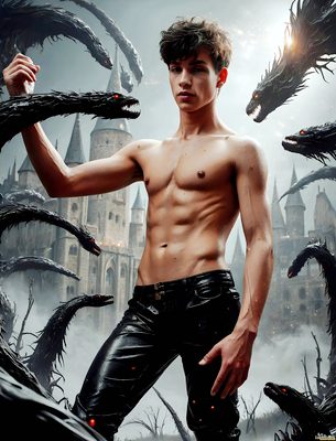 Male magic and myth: dragons, mages, elves, and sorcery. Cinematic UHD art.