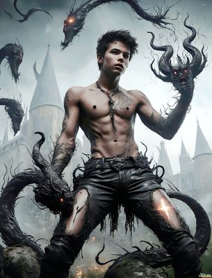 Male magic and myth: dragons, mages, elves, and sorcery. Cinematic UHD art.