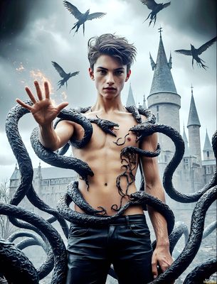 Male magic and myth: dragons, mages, elves, and sorcery. Cinematic UHD art.