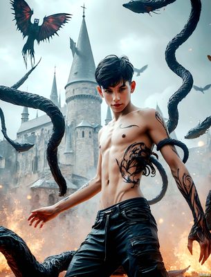 Male magic and myth: dragons, mages, elves, and sorcery. Cinematic UHD art.
