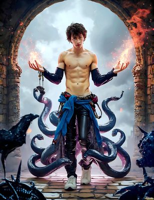 Male magic and myth: dragons, mages, elves, and sorcery. Cinematic UHD art.
