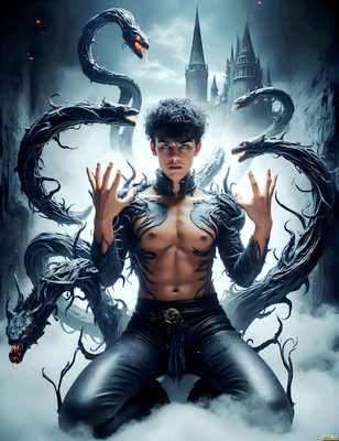 Male magic and myth: dragons, mages, elves, and sorcery. Cinematic UHD art.