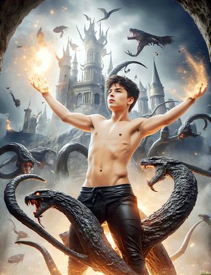 Male magic and myth: dragons, mages, elves, and sorcery. Cinematic UHD art.