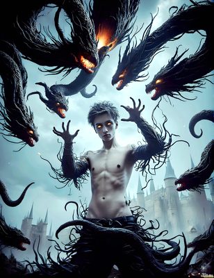 Male magic and myth: dragons, mages, elves, and sorcery. Cinematic UHD art.