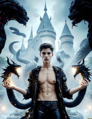 Male magic and myth: dragons, mages, elves, and sorcery. Cinematic UHD art.