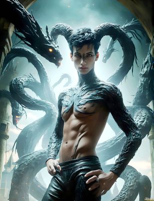 Male magic and myth: dragons, mages, elves, and sorcery. Cinematic UHD art.
