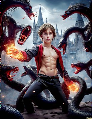 Male magic and myth: dragons, mages, elves, and sorcery. Cinematic UHD art.