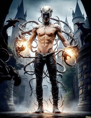Male magic and myth: dragons, mages, elves, and sorcery. Cinematic UHD art.