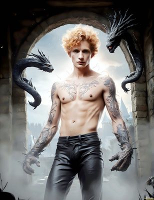 Male magic and myth: dragons, mages, elves, and sorcery. Cinematic UHD art.