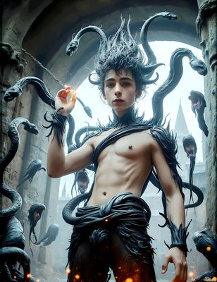 Male magic and myth: dragons, mages, elves, and sorcery. Cinematic UHD art.