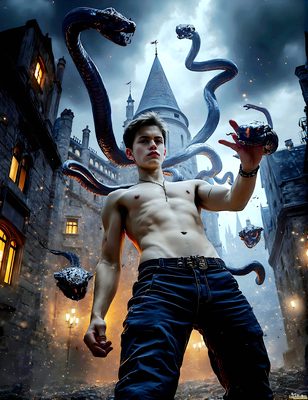 Male magic and myth: dragons, mages, elves, and sorcery. Cinematic UHD art.