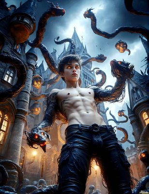 Male magic and myth: dragons, mages, elves, and sorcery. Cinematic UHD art.