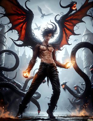 Male magic and myth: dragons, mages, elves, and sorcery. Cinematic UHD art.