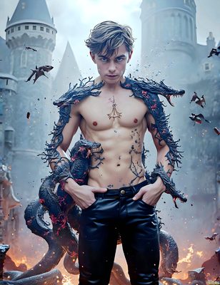 Male magic and myth: dragons, mages, elves, and sorcery. Cinematic UHD art.
