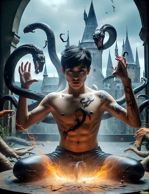 Male magic and myth: dragons, mages, elves, and sorcery. Cinematic UHD art.