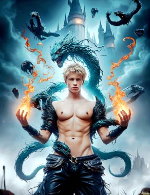Male magic and myth: dragons, mages, elves, and sorcery. Cinematic UHD art.