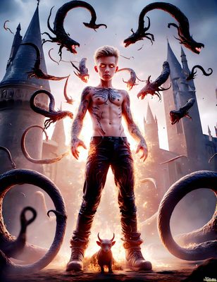Male magic and myth: dragons, mages, elves, and sorcery. Cinematic UHD art.