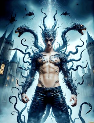 Male magic and myth: dragons, mages, elves, and sorcery. Cinematic UHD art.