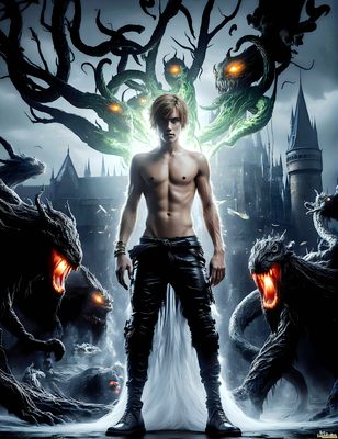 Male magic and myth: dragons, mages, elves, and sorcery. Cinematic UHD art.