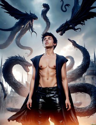 Male magic and myth: dragons, mages, elves, and sorcery. Cinematic UHD art.