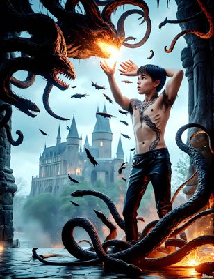 Male magic and myth: dragons, mages, elves, and sorcery. Cinematic UHD art.