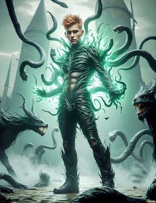 Male magic and myth: dragons, mages, elves, and sorcery. Cinematic UHD art.