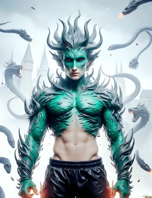 Male magic and myth: dragons, mages, elves, and sorcery. Cinematic UHD art.