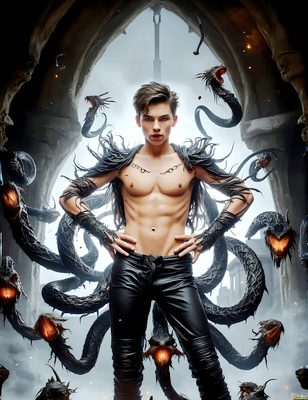 Male magic and myth: dragons, mages, elves, and sorcery. Cinematic UHD art.