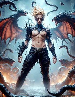Male magic and myth: dragons, mages, elves, and sorcery. Cinematic UHD art.