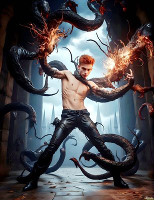 Male magic and myth: dragons, mages, elves, and sorcery. Cinematic UHD art.