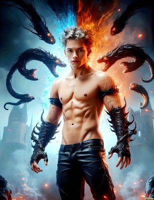 Male magic and myth: dragons, mages, elves, and sorcery. Cinematic UHD art.