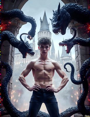 Male magic and myth: dragons, mages, elves, and sorcery. Cinematic UHD art.