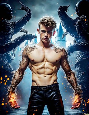 Male magic and myth: dragons, mages, elves, and sorcery. Cinematic UHD art.