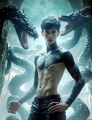 Male magic and myth: dragons, mages, elves, and sorcery. Cinematic UHD art.