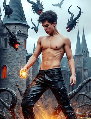 Male magic and myth: dragons, mages, elves, and sorcery. Cinematic UHD art.