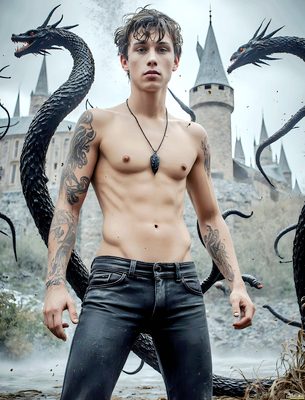 Male magic and myth: dragons, mages, elves, and sorcery. Cinematic UHD art.
