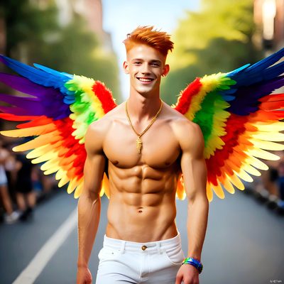 Color, love, and celebration in male pride art. Cinematic UHD.