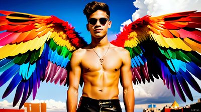 Color, love, and celebration in male pride art. Cinematic UHD.
