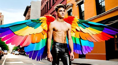 Color, love, and celebration in male pride art. Cinematic UHD.