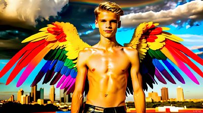 Color, love, and celebration in male pride art. Cinematic UHD.