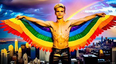 Color, love, and celebration in male pride art. Cinematic UHD.