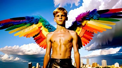 Color, love, and celebration in male pride art. Cinematic UHD.