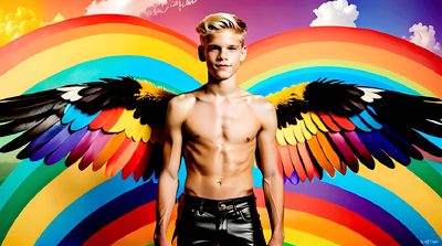 Color, love, and celebration in male pride art. Cinematic UHD.