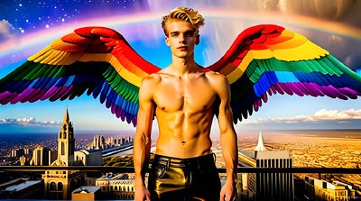 Color, love, and celebration in male pride art. Cinematic UHD.